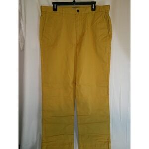 Lands' End Mens Traditional Fit Chino Pants Mustard Yellow 37x30 NWOT DISC SHIP